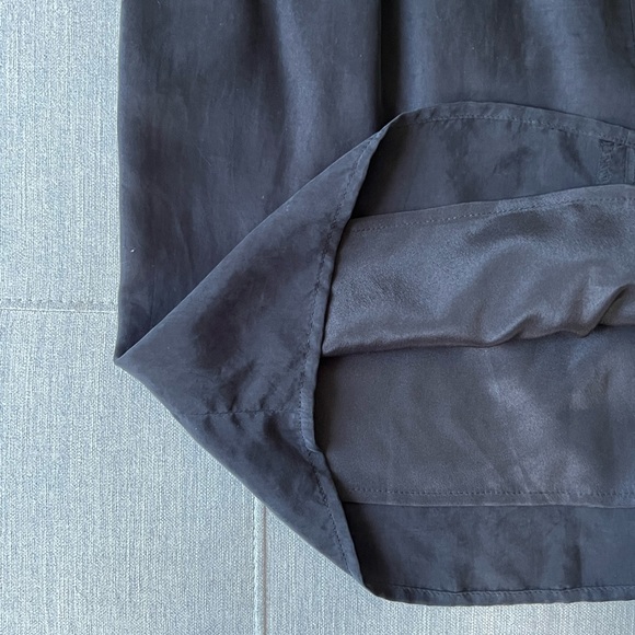 J Crew Japanese cupro faux-wrap lined skirt in charcoal, Sz 6 - Picture 4 of 5